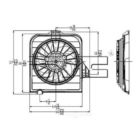Tyc A/C Condenser Fan Assembly, 610390 610390