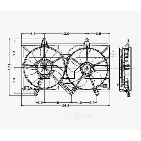 Tyc Dual Radiator and Condenser Fan Assembly, 620010 620010