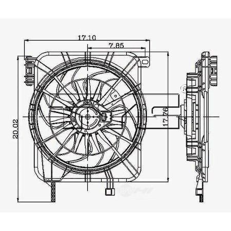 Tyc Dual Radiator and Condenser Fan Assembly, 620100 620100