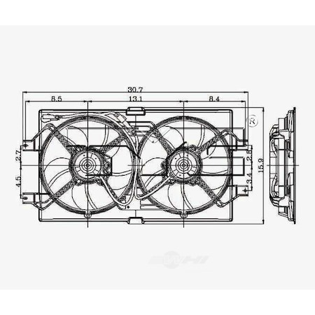 Tyc Dual Radiator and Condenser Fan Assembly, 620190 620190