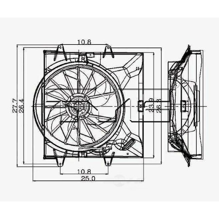 Tyc Dual Radiator and Condenser Fan Assembly, 620200 620200