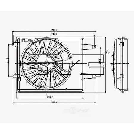Tyc Dual Radiator and Condenser Fan Assembly, 620350 620350