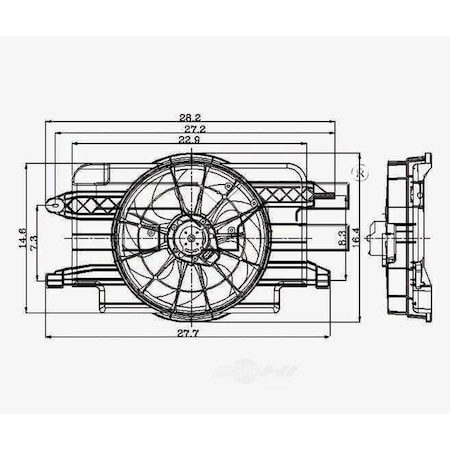 Tyc Dual Radiator and Condenser Fan Assembly, 620390 620390