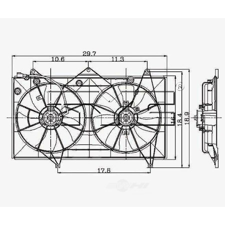 Tyc Dual Radiator and Condenser Fan Assembly, 620400 620400