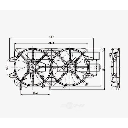 Tyc Dual Radiator and Condenser Fan Assembly, 620450 620450