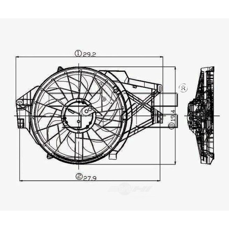 Tyc Dual Radiator and Condenser Fan Assembly, 620500 620500