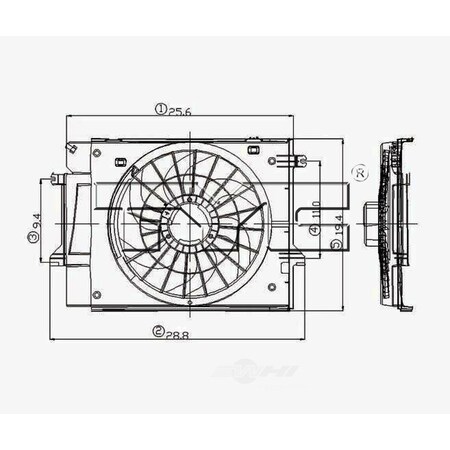 Tyc Dual Radiator and Condenser Fan Assembly, 620530 620530