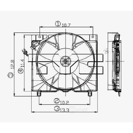 Tyc Dual Radiator and Condenser Fan Assembly, 620540 620540