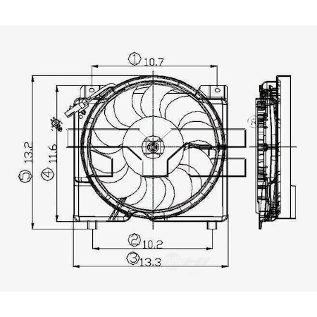 Tyc Dual Radiator and Condenser Fan Assembly, 620560 620560