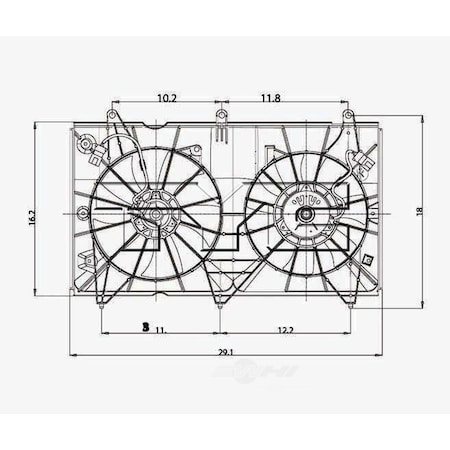 Tyc Dual Radiator and Condenser Fan Assembly, 620690 620690