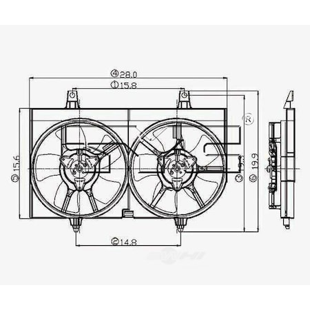 Tyc Dual Radiator and Condenser Fan Assembly, 620710 620710