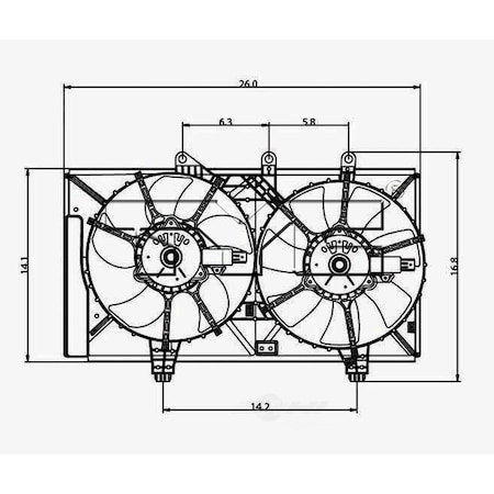 Tyc Dual Radiator and Condenser Fan Assembly, 620740 620740