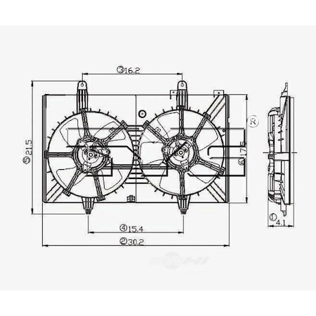 Tyc Dual Radiator and Condenser Fan Assembly, 620760 620760