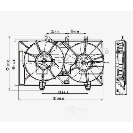 Tyc Dual Radiator and Condenser Fan Assembly, 620830 620830