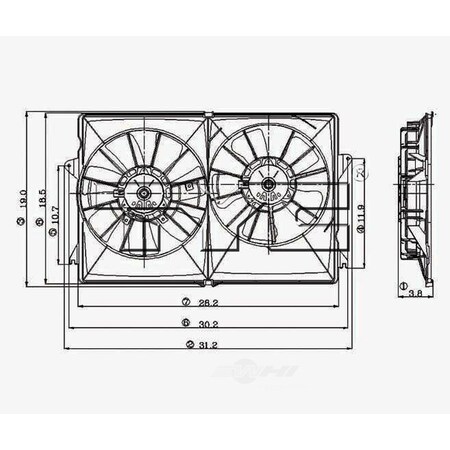 Tyc Dual Radiator and Condenser Fan Assembly, 620840 620840