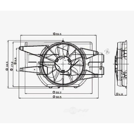 Tyc Dual Radiator and Condenser Fan Assembly, 620850 620850