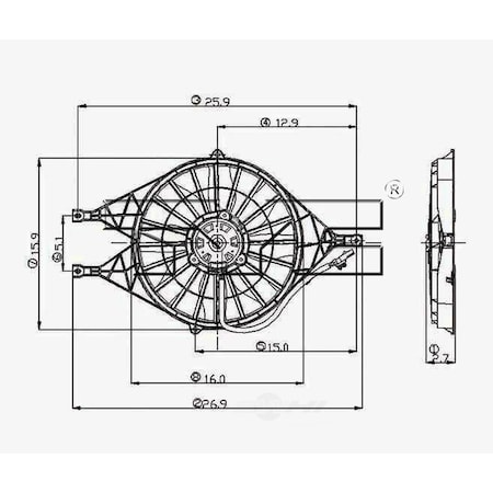 Tyc Dual Radiator and Condenser Fan Assembly, 620880 620880