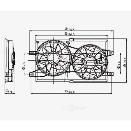Tyc Dual Radiator and Condenser Fan Assembly, 620910 620910