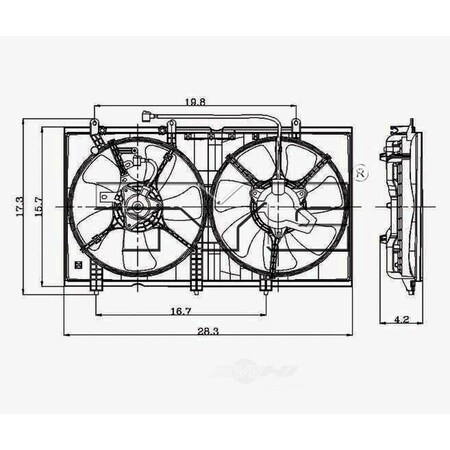 Tyc Dual Radiator and Condenser Fan Assembly, 620930 620930