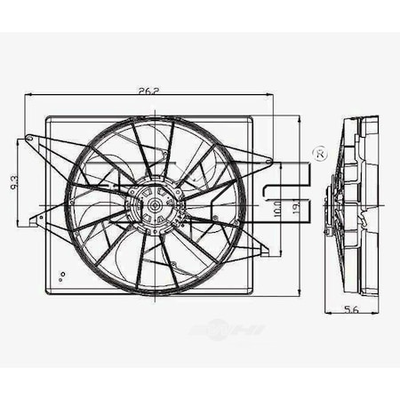 Tyc Dual Radiator and Condenser Fan Assembly, 620950 620950