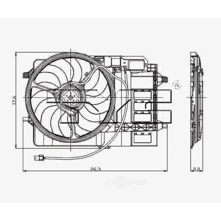 Tyc Dual Radiator and Condenser Fan Assembly, 621080 621080