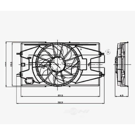 Tyc Dual Radiator and Condenser Fan Assembly, 621100 621100
