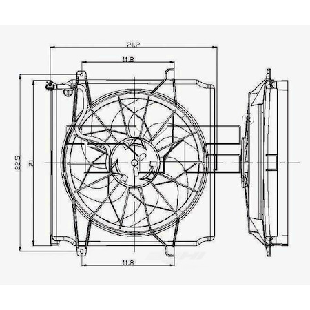 Tyc Dual Radiator and Condenser Fan Assembly, 621140 621140