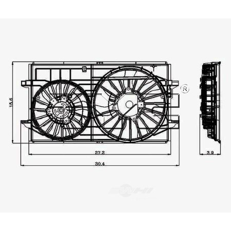 Tyc Dual Radiator and Condenser Fan Assembly, 621150 621150