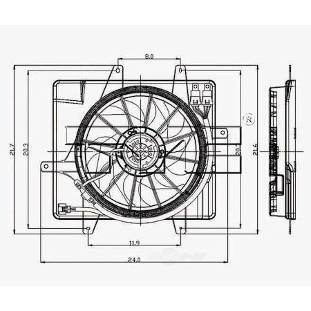Tyc Dual Radiator and Condenser Fan Assembly, 621240 621240