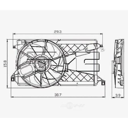 Tyc Dual Radiator and Condenser Fan Assembly, 621270 621270