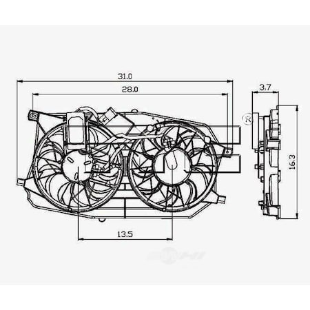 Tyc Dual Radiator and Condenser Fan Assembly, 621280 621280