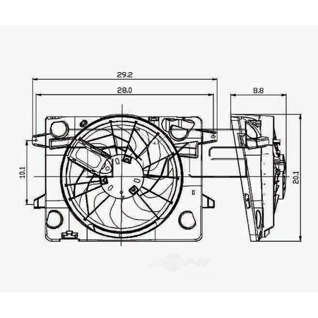 Tyc Dual Radiator and Condenser Fan Assembly, 621290 621290