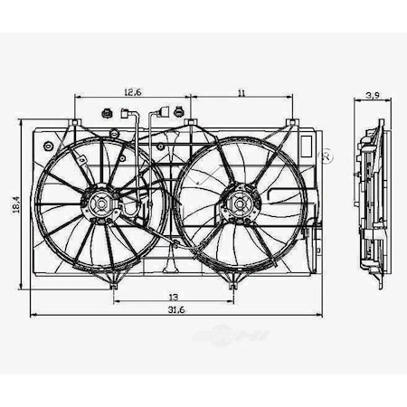 Tyc Dual Radiator and Condenser Fan Assembly, 621300 621300