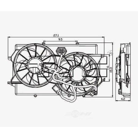 Tyc Dual Radiator and Condenser Fan Assembly, 621310 621310