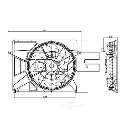 Tyc Dual Radiator and Condenser Fan Assembly, 621340 621340