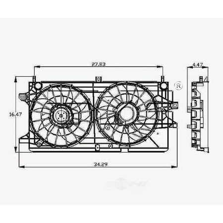 Tyc Dual Radiator and Condenser Fan Assembly, 621360 621360