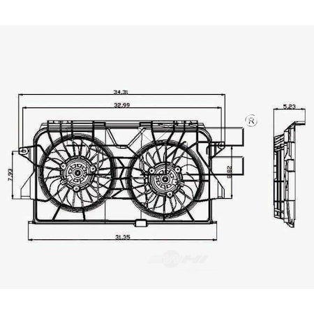 Tyc Dual Radiator and Condenser Fan Assembly, 621370 621370