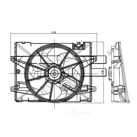 Tyc Dual Radiator and Condenser Fan Assembly, 621380CU 621380CU