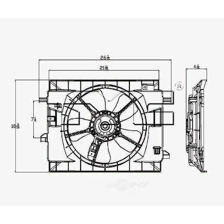 Tyc Dual Radiator and Condenser Fan Assembly, 621450 621450