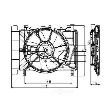 Tyc Dual Radiator and Condenser Fan Assembly, 621620 621620