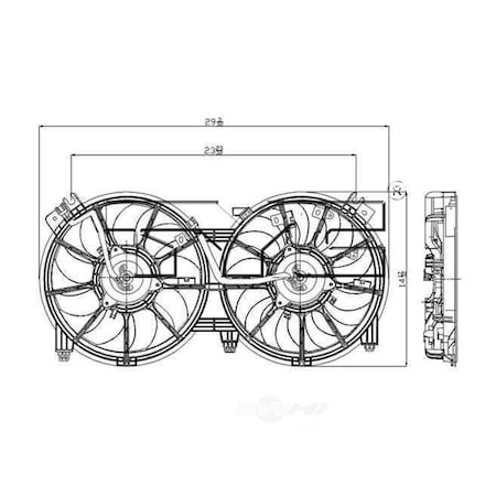 Tyc Dual Radiator and Condenser Fan Assembly, 621660 621660