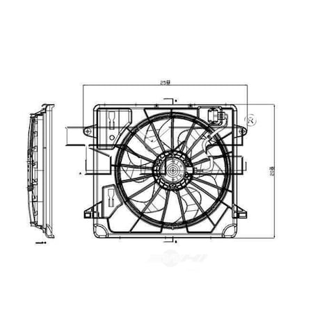 Tyc Dual Radiator and Condenser Fan Assembly, 621680 621680