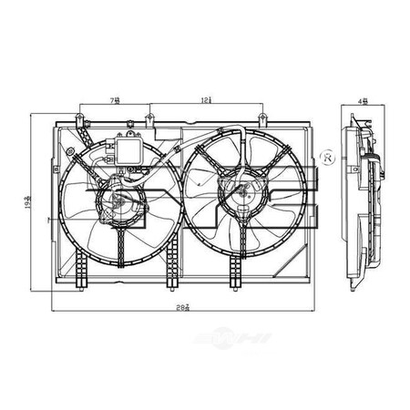 Tyc Dual Radiator and Condenser Fan Assembly, 621820 621820