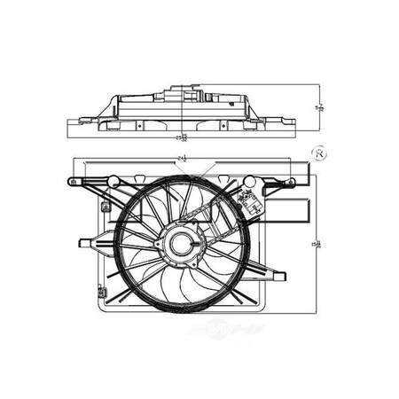 Tyc Dual Radiator and Condenser Fan Assembly, 621830 621830