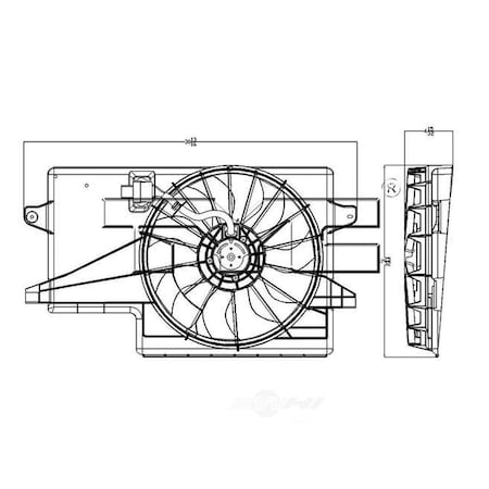 Tyc Dual Radiator and Condenser Fan Assembly, 621850 621850