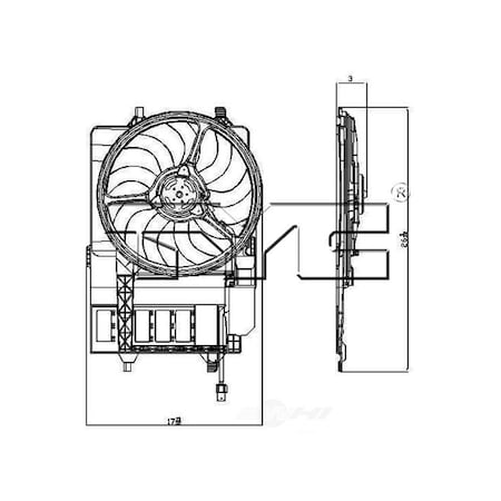Tyc Dual Radiator and Condenser Fan Assembly, 621980 621980