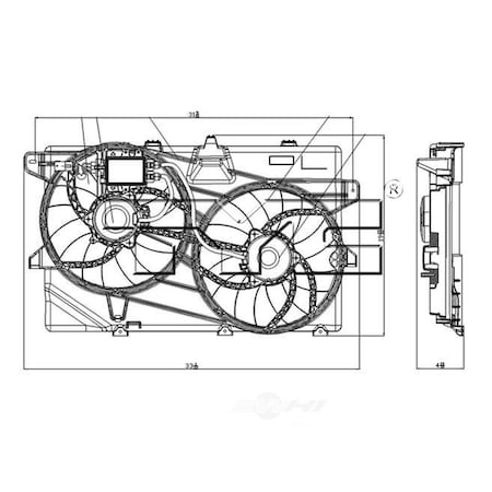 Tyc Dual Radiator and Condenser Fan Assembly, 622030 622030