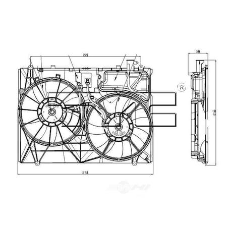 Tyc Dual Radiator and Condenser Fan Assembly, 622080 622080