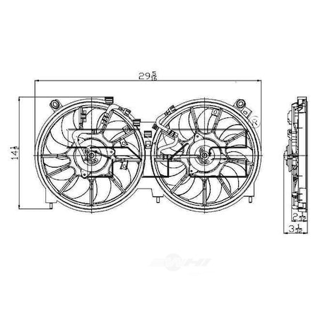 Tyc Dual Radiator and Condenser Fan Assembly, 622110 622110