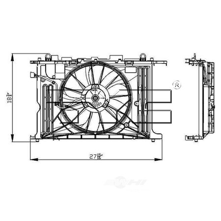 Tyc Dual Radiator and Condenser Fan Assembly, 622130 622130